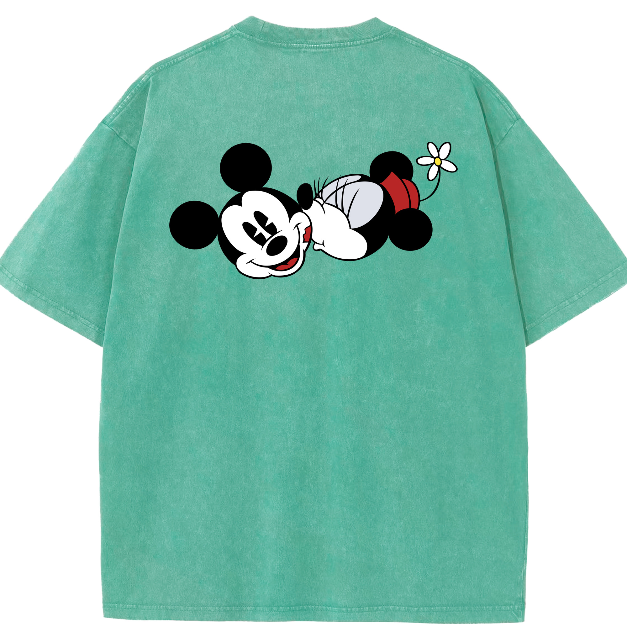 （画像用） ミッキーマウス Mickey Mouse 綿100% ヴィンテージ風 半袖Tシャツ（背面プリント）